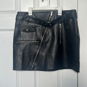 Faux black leather miniskirt-NWT